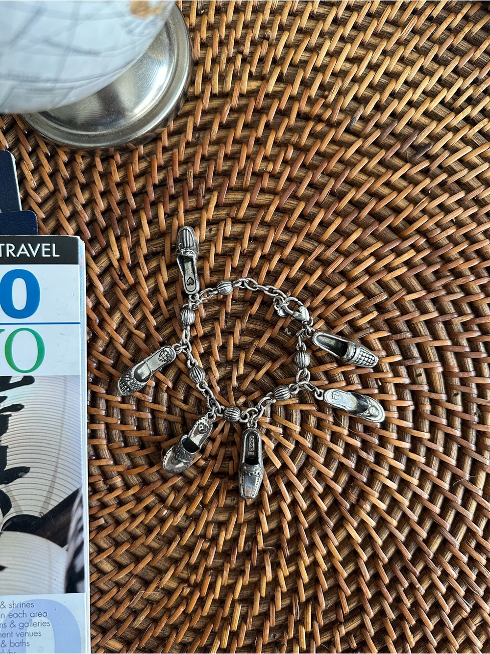 Brighton Silver Tone Charm Bracelet with Shoe Charms
